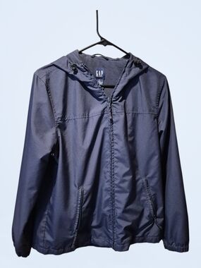 GAP Women's Navy Blue Hooded Windbreaker Jacket Size M